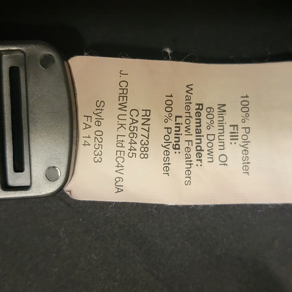 J. Crew Excursion Quilted Herringbone Puffer Vest Black White Size XS - Picture 7 of 11